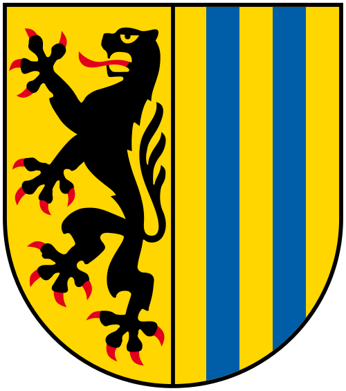 Coat of arms of Leipzig, a strong economic region for logistics.
